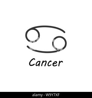 Hand drawn cancer zodiac illustration. Simple line cancer zodiac icon ...