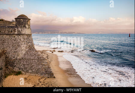 ajaccio fortress wall on the beach Stock Photo