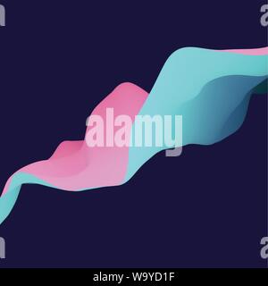 Abstract wavy background with color gradient. Abstract background. Stock Vector