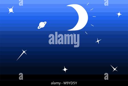 Night background, poster. Color element illustration. Animation object. Game 2d backdrop. Stock Vector