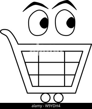 Shopping basket icon. Buyer in store. Element logo illustration business. Stock Vector
