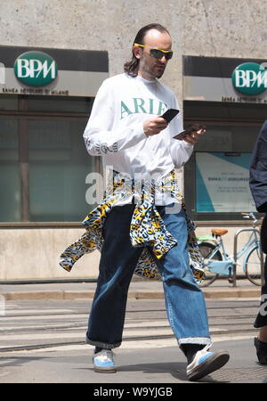 MILANO, Italy: 15 June 2019: Fashion blogger street style outfit before  Neil Barrett fashion show during Milano Fashion Week man 2019/2020 Stock  Photo - Alamy