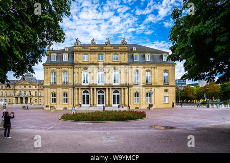 Stuttgart, Germany, August 15, 2019, Part of the pompous new palace building in downtown, it was build for duke charles eugene of wuerttemberg beginni Stock Photo