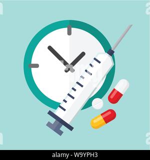 Health care and time medications. Vector illustration. Stock Vector