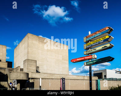 The National Theatre on London's SouthBank -detail of the brutalist style architecture completed 1976-77, architect Denys Lasdun, Stock Photo