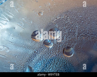 A lot of water drops inside plastic bottle. Stock Photo