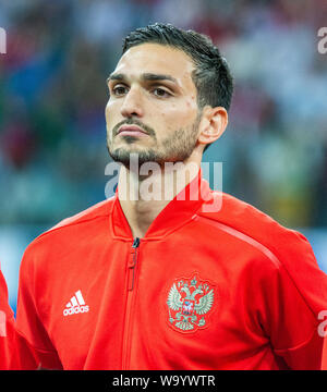 Nizhny Novgorod, Russia - June 11, 2019. Russia national team midfielder Magomed Ozdoyev before UEFA Euro 2020 qualification match Russia vs Cyprus (1 Stock Photo