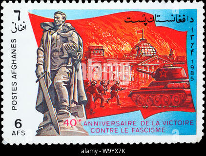 40 years of victory over Nazi Germany, postage stamp, Afghanistan, 1985 Stock Photo