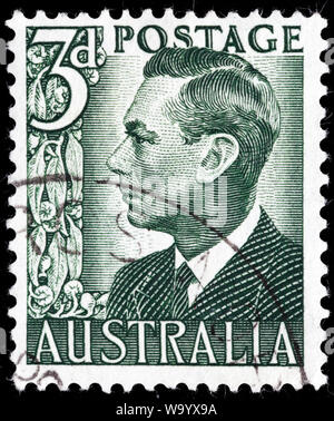 King George VI (1895-1952), postage stamp, Australia, 1951 Stock Photo