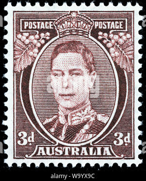 King George VI (1895-1952), postage stamp, Australia, 1942 Stock Photo