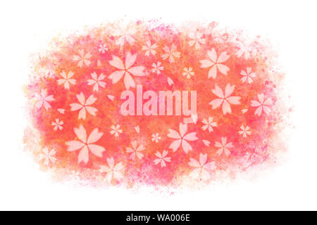 Japanese new year pink cherry blossom abstract on natural watercolor hand  paint background Stock Photo - Alamy