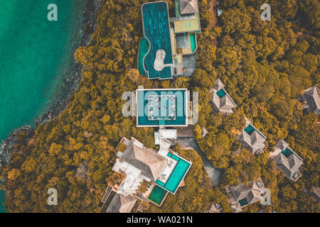 Beach club aerial view baba nest phuket in Thailand Stock Photo