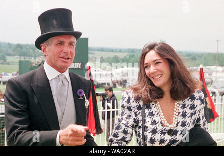 Ghislaine Maxwell, daughter of Robert Maxwell, arriving at Epsom