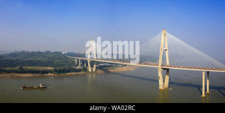 The outer ring of chongqing Yangtze river bridge Stock Photo