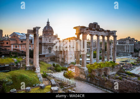 Roman Forum At Sunrise In Rome, Italy