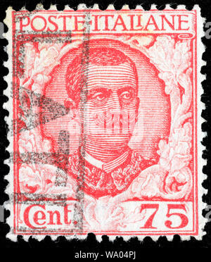 King Victor Emmanuel III (1900-1946), postage stamp, Italy, 1901 Stock Photo