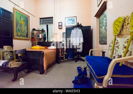 Bedroom at Diraja Istana Batu, former home to Sultans, in Kota Bharu, Malaysia. Stock Photo