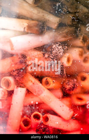 Ashes and joins from medical cannabis in glass macro background fifty megapixels prints Stock Photo