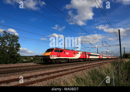 91 class  LNER train, London and North Eastern Railway, East Coast Main Line Railway, Grantham, Lincolnshire, England, UK Stock Photo