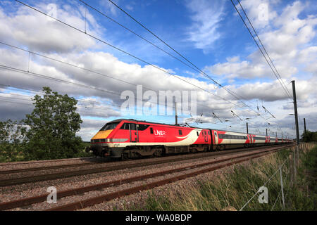 91 class  LNER train, London and North Eastern Railway, East Coast Main Line Railway, Grantham, Lincolnshire, England, UK Stock Photo