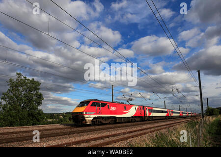 91 class  LNER train, London and North Eastern Railway, East Coast Main Line Railway, Grantham, Lincolnshire, England, UK Stock Photo