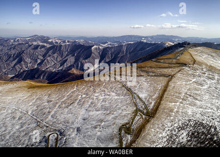 Aerial wutai mountain in shanxi's highest peak Stock Photo