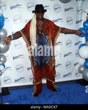 August 15, 2019.Dennis Rodman attend Sapphire Times Square Grand opening to benfit the Sapphire Foundation for Prostate Cancer with Casino Night for A Cause at 52nd and Broadway in New York. August 15, 2019 Credit: RW/MediaPunch Stock Photo