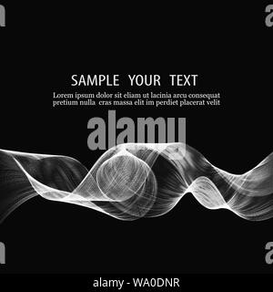 Abstract wait waves on black background Stock Vector
