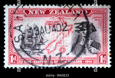 postage stamp, New Zealand, 1940 Stock Photo