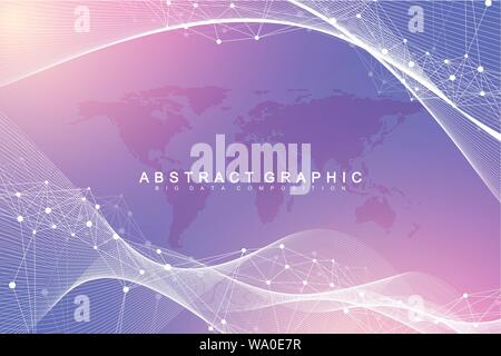 Nano technologies abstract background. Cyber technology concept. Artificial Intelligence, virtual reality, bionics, robotics, global network Stock Vector