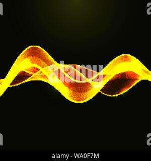 Gold glitter abstract waves of smoke Stock Vector