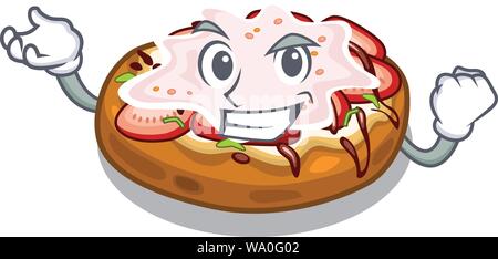 Successful bruschetta in the a cartoon lunchbox Stock Vector