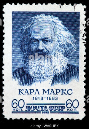 Karl Marx, postage stamp, Russia, USSR, 1958 Stock Photo