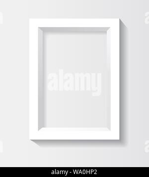 White rectangular 3d photo frame with shadow Stock Vector