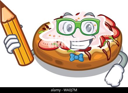 Student bruschetta in the a cartoon lunchbox Stock Vector
