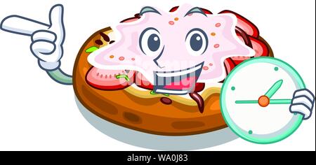 With clock bruschetta in the a cartoon lunchbox Stock Vector