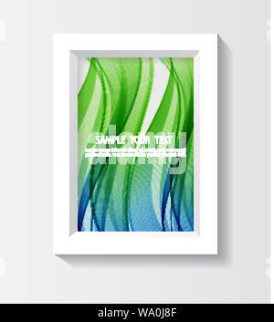 Photo frame with abstract waves. Stock Vector