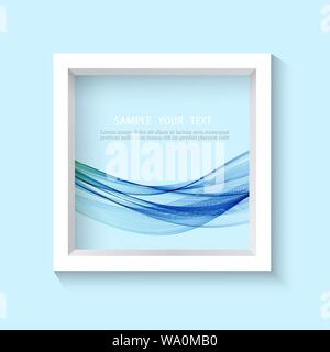 Square 3D photo frame with sample content. Stock Vector