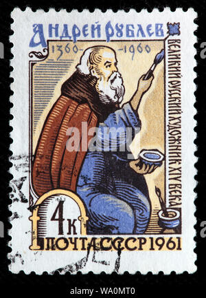 Russian medieval icon painter Andrei Rublev. Commemorative medal Stock Photo: 85671328 - Alamy