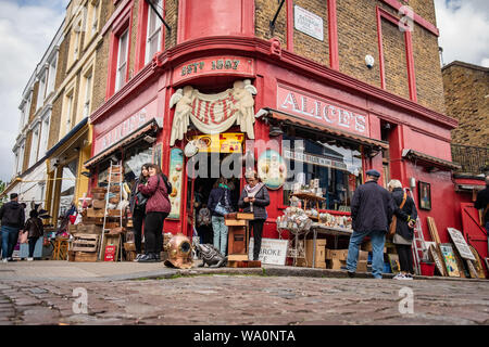 Famous antiques shop from Paddington film, Portobello Road, London- UK Stock Photo