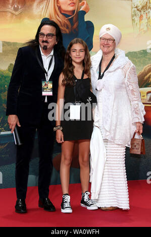 George DiCaprio, his wife Peggy Ann Farrar and niece Normandie attending the 'Once Upon a Time ... in Hollywood' premiere at the CineStar Sony Center Potsdamer Platz on August 1, 2019 in Berlin, Germany. Stock Photo