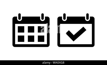 Calendar icon in flat style on white Stock Vector