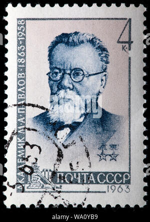 Mikhail Pavlov (1863-1958), Russian metallurgician, postage stamp, Russia, USSR, 1963 Stock Photo