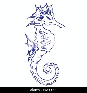 Vector illustration of sea horse Stock Vector