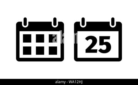 Calendar icon in flat style on white Stock Vector