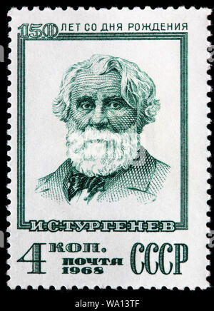 Ivan Turgenev (1818-1883), Russian writer, postage stamp, Russia, USSR, 1968 Stock Photo