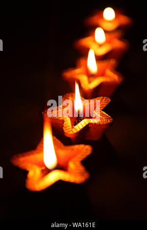 Star shaped oil lamps Stock Photo