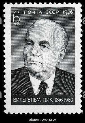 Wilhelm Pieck (1876-1960), German politician, communist, President of the German Democratic Republic, postage stamp, Russia, USSR, 1976 Stock Photo