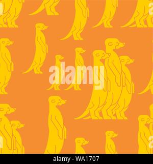 Meerkat pattern seamless. Small mongoose background. Baby cloth texture. vector ornament Stock Vector