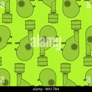 Military respirator pattern seamless. Gas mask background. Vector texture Stock Vector